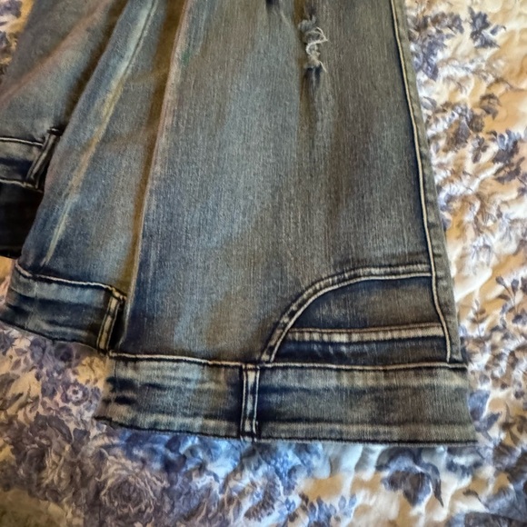 Women's Straight Leg Cargo  super stacked Jeans - Distressed Blue - Picture 6 of 6